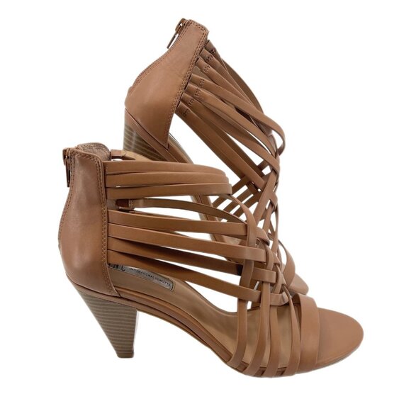 INC International Concepts Tan High Heel Sandals | Open Toe, Zip Closure - Picture 1 of 8